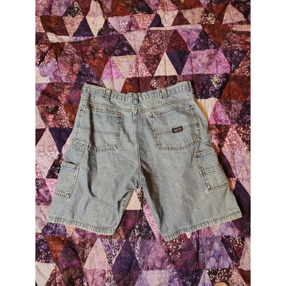 Vintage Y2K Wrangler Carpenter Shorts Mens 38 Blue Denim Work Relaxed 64WC2ZL - Picture 1 of 7